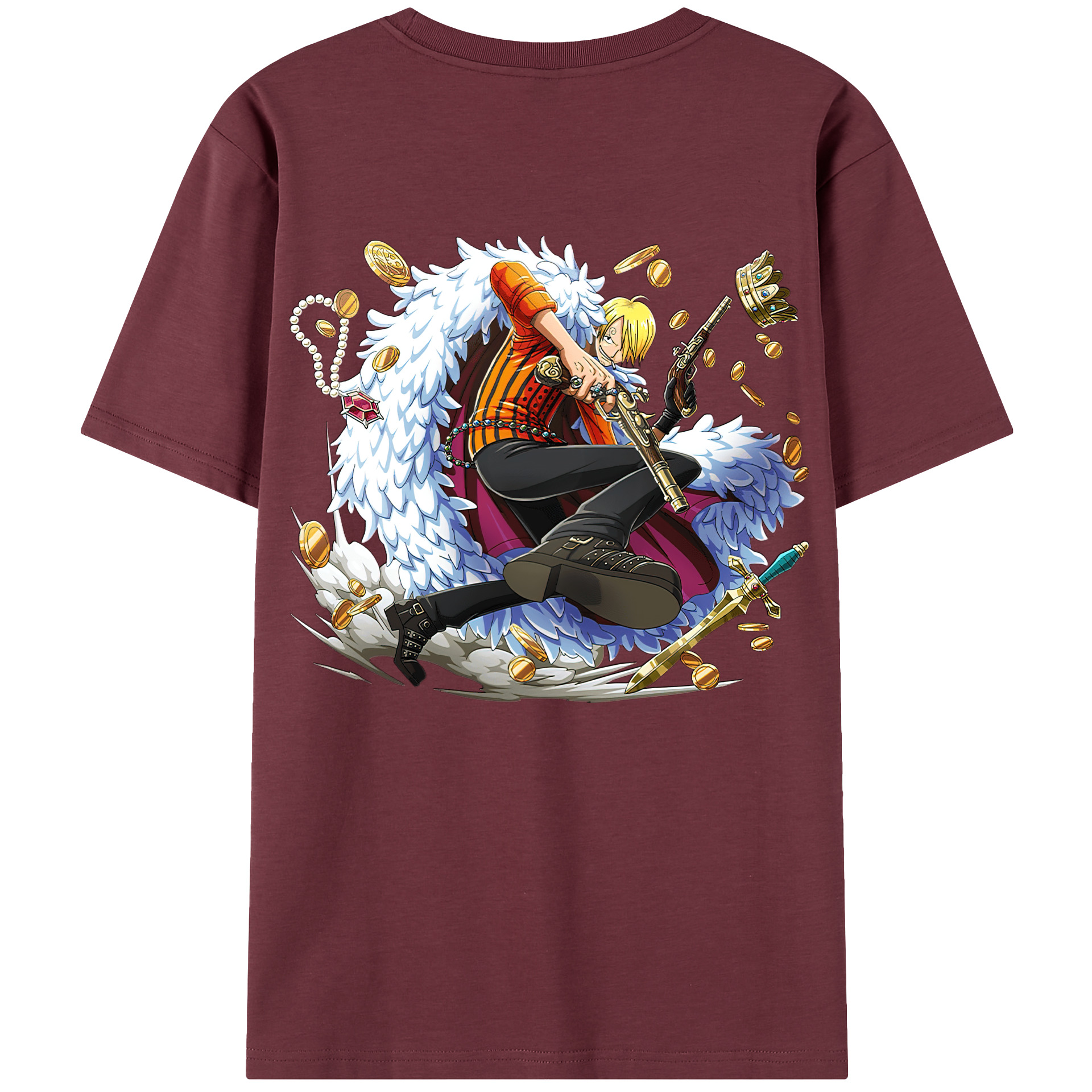 ワンピース サンジ ONE PIECE Sanji 綿100％半袖Tシャツ（背面プリント）